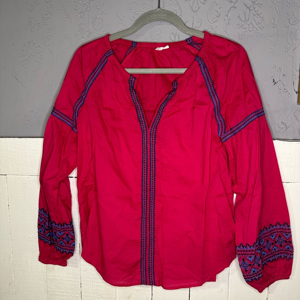 SALE Gap fuschia pink peasant top